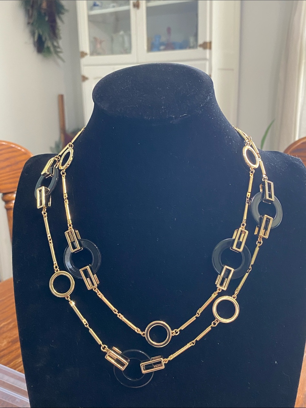 Alfani Gold and Black Link Necklace